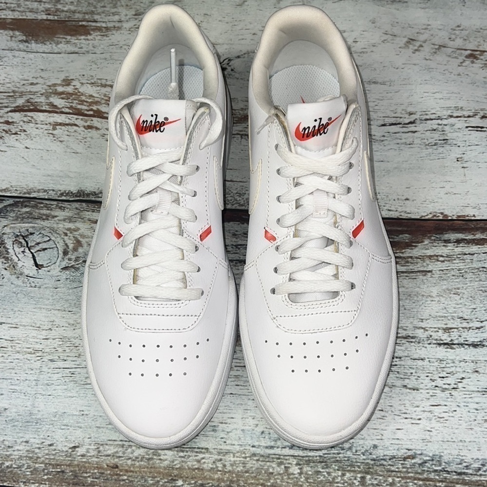 NWOT Nike Womens Court Blanc Casual Sneaker White/Red Size 7